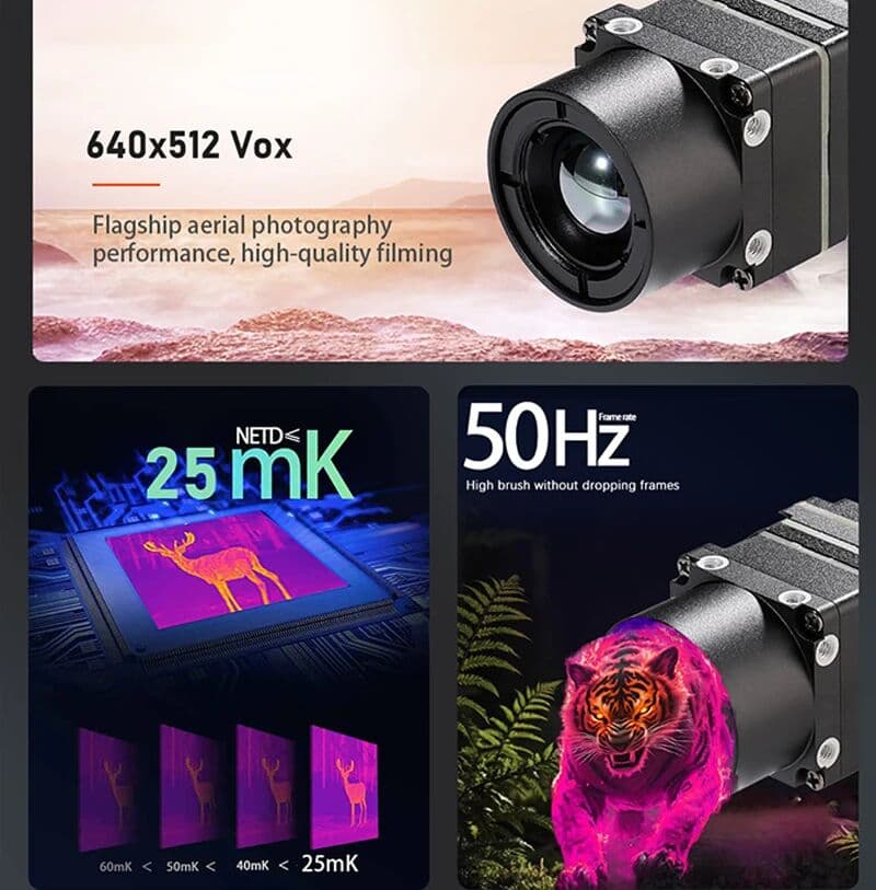 ZIYOUHU Arrival 640x512 FPV Drone Thermal Camera Module USB Digital Analog LWIR Uncooled Infrared Imaging