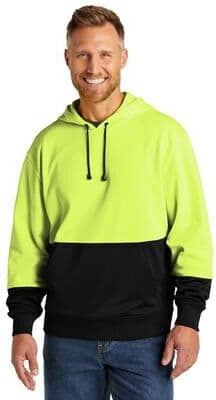 CornerStone CSF01 Enhanced Visibility Fleece Pullover Hoodie in Safety Yellow size XL