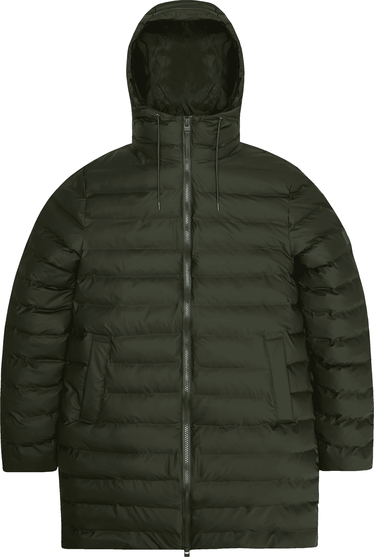 Rains Unisex Lohja Long Puffer Jacket W3T3 Green M