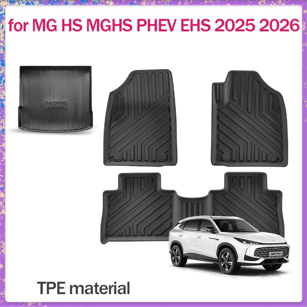 NONE Car Floor Mat for MG HS MGHS PHEV EHS Hybrid 2024~2026 TPE Foot Interior Liner Waterproof Trunk Pad Carpet Custom Rug Accessorie