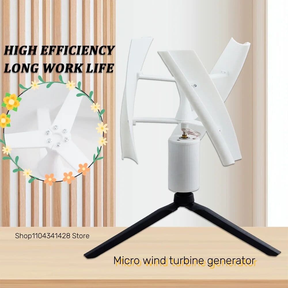 NONE 1-25W Vertical Axis Micro Wind Turbine Brushless DC Generator 3D Printed PAL Material Can Generate Electricity