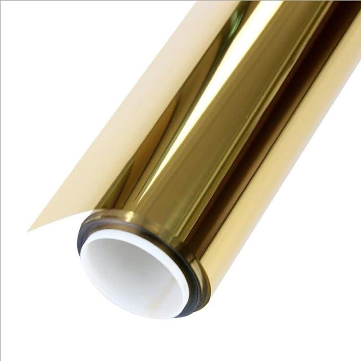 Goud Zilver Raamfolie voor Privacy en Warmte Regulering, Breedte: 60 cm