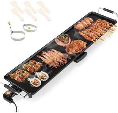 "35"" Large Electric Griddle with Adjustable Temperature & Drip Tray"
