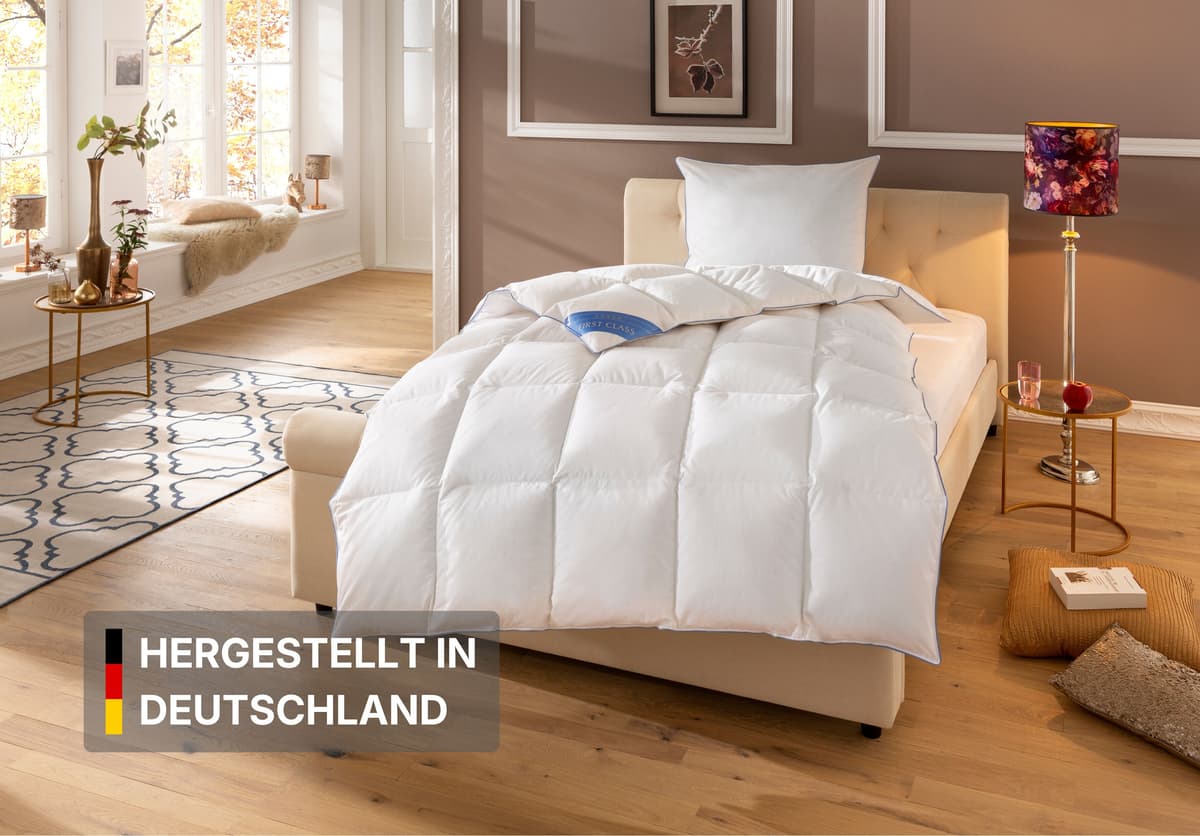 Daunenbettdecke HANSE BY RIBECO "Lina", weiß, B:200cm L:200cm, Füllung: 90% Daunen, 10% Federn, Bettdecken, Daunenbettdecke, Hochwertiges Naturprodukt