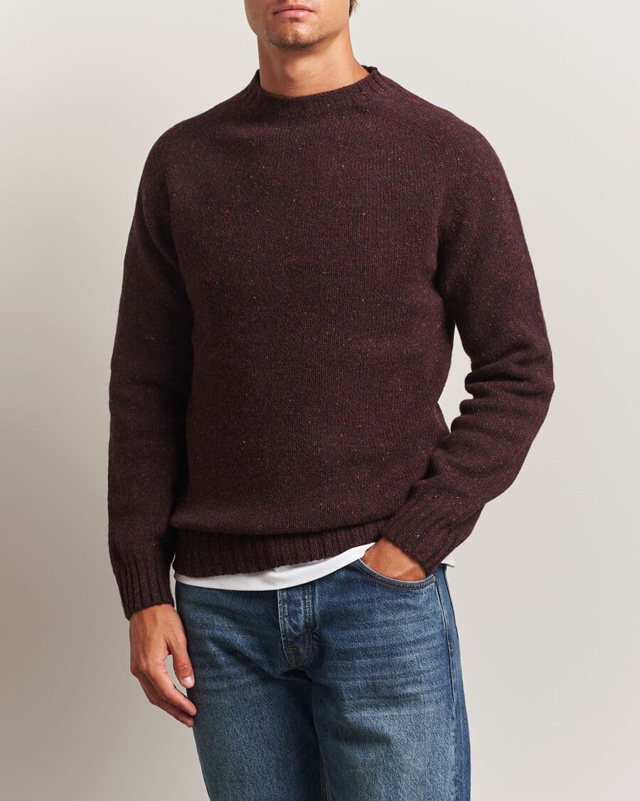 Harley Of Scotland Donegal Wool Crewneck Lewis men M Brun