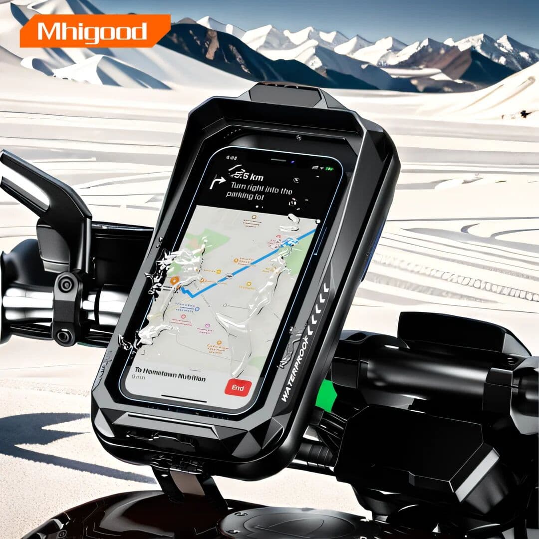 DUTRIEUX Adjustable Motorcycle Waterproof Holder Universal Anti Fall Phone Mount Handlebar Suitable Motorcycle Bike Phone Holder