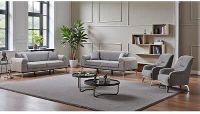 Furnia Calmora 3 Pieces Living Room Sets 2 Sofa 1 Chair