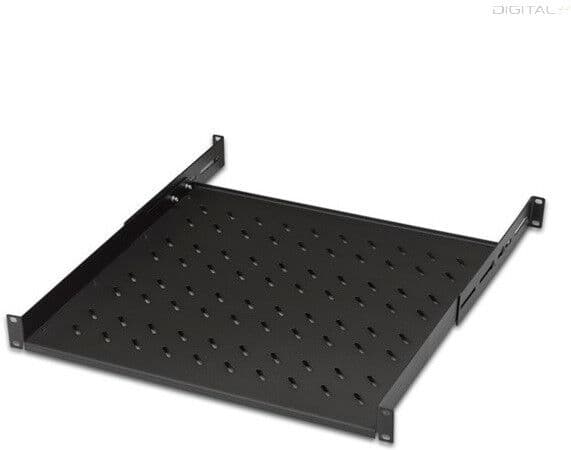 Lande LN-RAF-RMC-1145-BL 19" 1U 450mm mély 4 ponton rögzíthető állítható fekete tálca