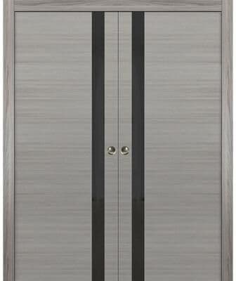 SartoDoors Planum 0040   Interior French Doors Double French Door   Solid Wood w/ Glass   Hardware Set   36x80, White