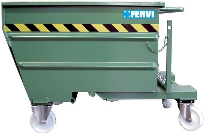 Fervi C030/0750 Contenitore ribaltabile per trucioli con ruote