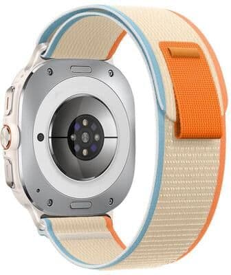Everyday Crate XDfind Samsung Galaxy Watch Ultra Band Nylon Hook And Loop Watch Strap Adjustable Sport Wristband milky White