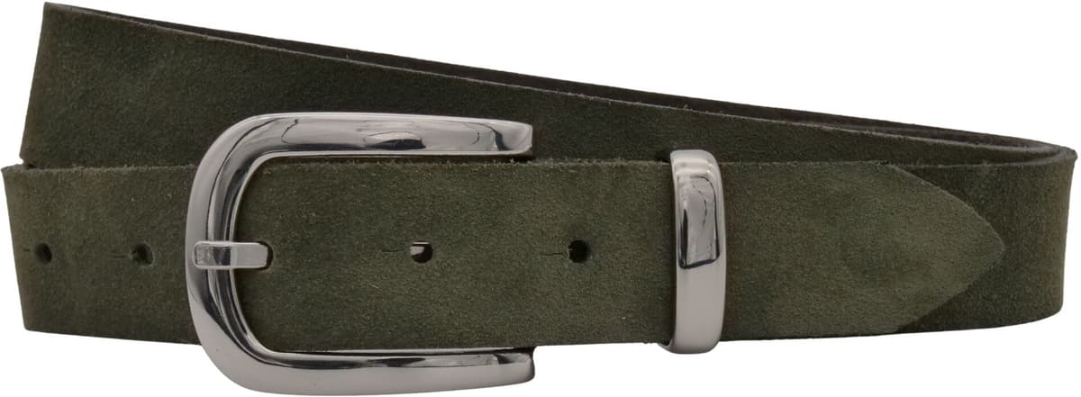 Ledergürtel ANNAMATONI "AnnaMatoni Damen Ledergürtel in hochwertigem Velour Leder 3cm", Damen, Gr. TW95 - 110cm Gesamtlänge, grün (olive 560), 100% Leder, Gürtel Ledergürtel