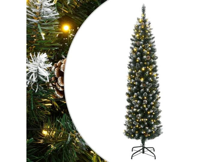 vidaXL - Kunstkerstboom - smal - met - 150 - LED's - 150 - cm