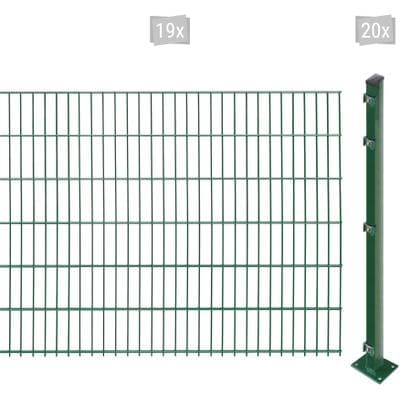 Doppelstabmattenzaun ARVOTEC "EASY 123 zum Aufschrauben", grün (dunkelgrün), H:123cm, Kunststoff, Stahl, Zaunelemente, Zaunhöhe 123 cm, Zaunlänge 2 - 60 m