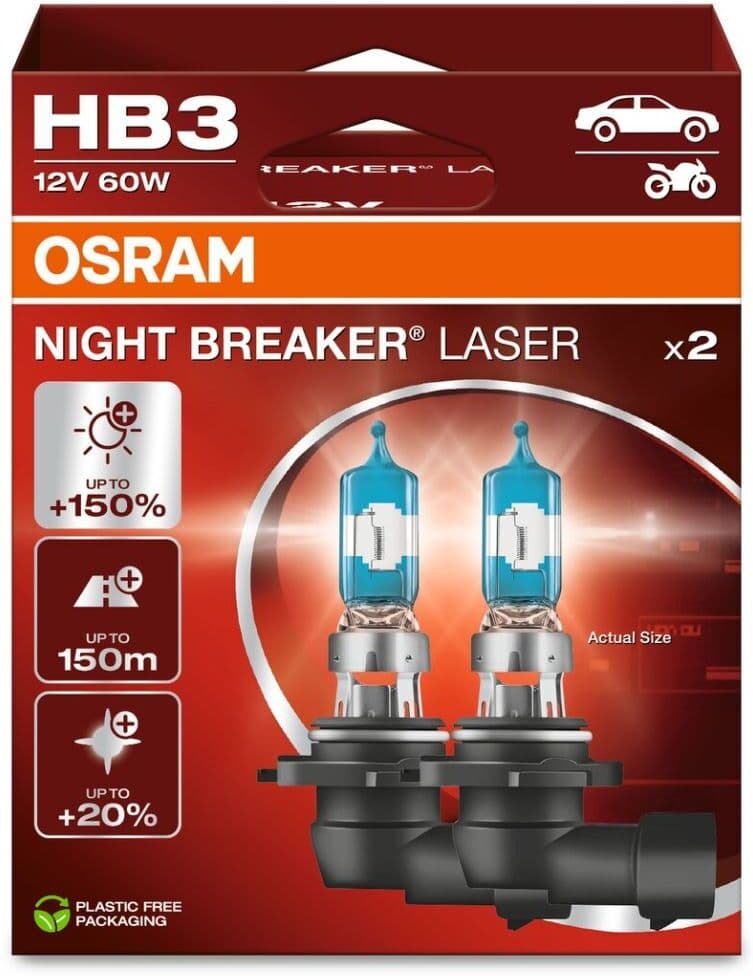 Ams-Osram Hehkulamppu Osram Night Breaker Laser Hb3 12v, 60w, 2 Kappale