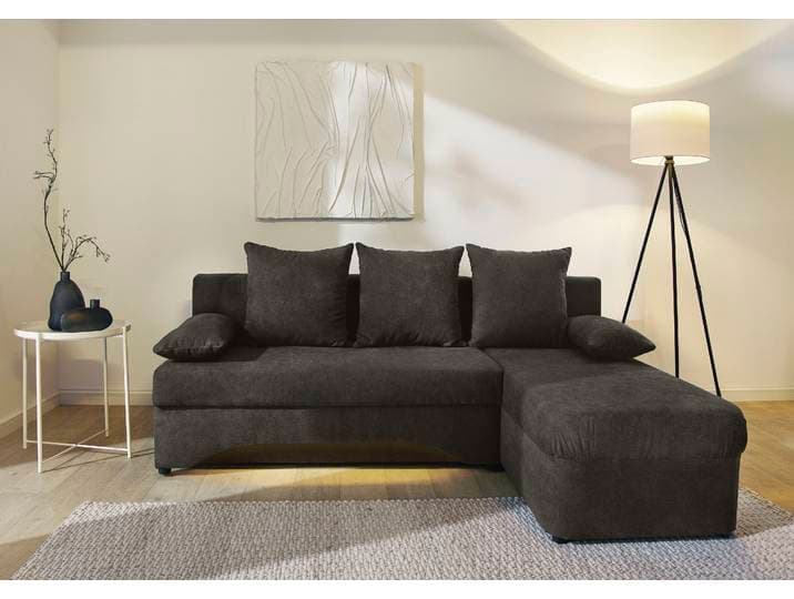 Ecksofa JOCKENHÖFER GRUPPE Starlight L-Form, B: 191 cm , grau (dunkelgrau), B:191cm T:85cm, Korpus: 100% Polyester;Kissen: 100% Polyester, Sofas, Ecksofa, mit Schlaffunktion, Bettkasten & Licht, Unser Dauertiefpreis