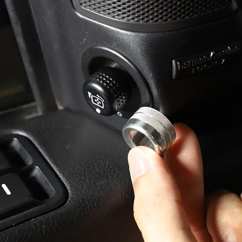metyoucar For Land Rover Discovery 3 LR3 2004-09 Aluminum Car Rearview Mirror Adjustment Knob Button Cover Decorative Ring Car Accessories