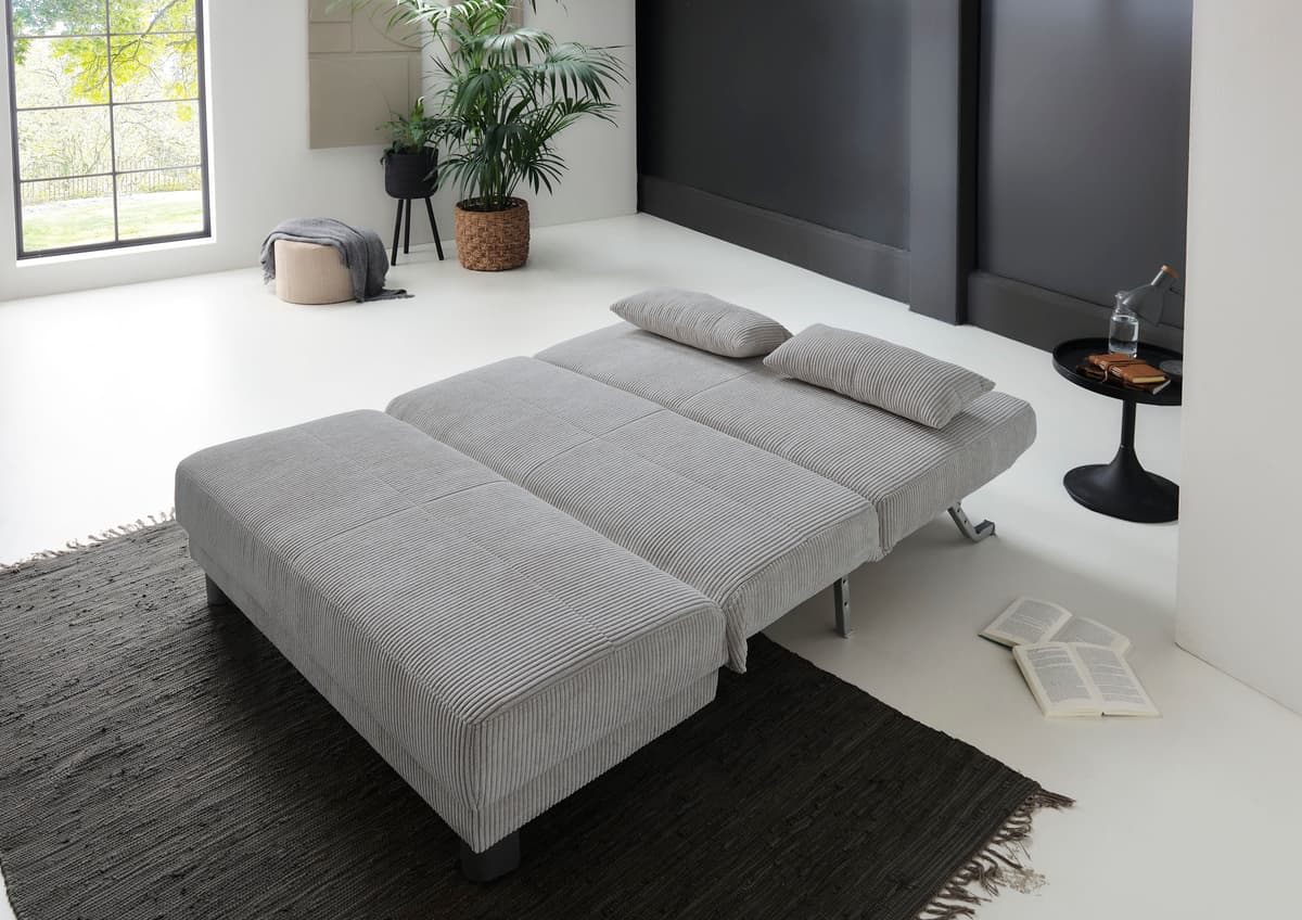 Schlafsofa HOME AFFAIRE "Gina", grau, B:160cm H:86cm T:195cm, Sofas, Schlafsofa, mit einem Handgriff vom Sofa zum Bett grau B/H/T: 160cm x 86cm x 195cm, Cord