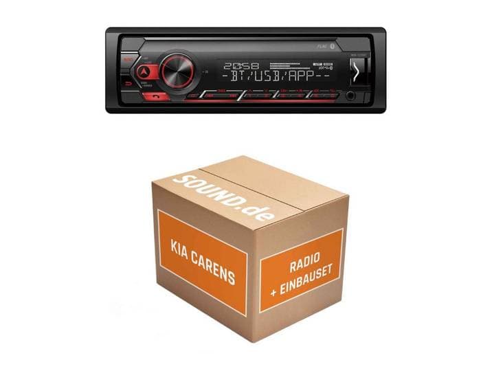 JUST SOUND best choice for caraudio Autoradio Einbauset Pioneer Pioneer MVH-S320BT KIA Carens FJ Autoradio (RDS, Abnehmbares Bedienteil, AM/FM Radio, Animiertes Display, Bluetooth, AUX Eingang, 1 DIN)