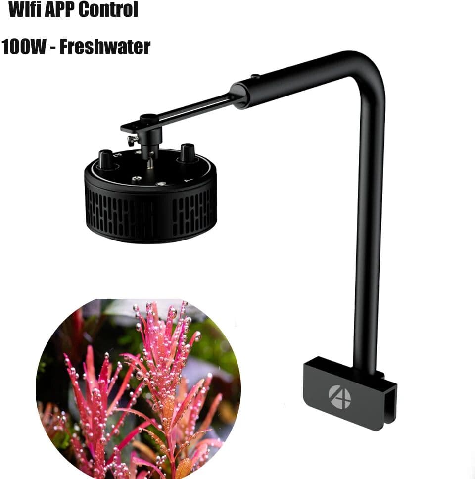 PLUYEE WIFI APP A7P 100W Full Spectrum Dimmable Freshwater Fish Tank Color Enhancing Algae Bloom Planted Growth Aquarium LED Fish Light