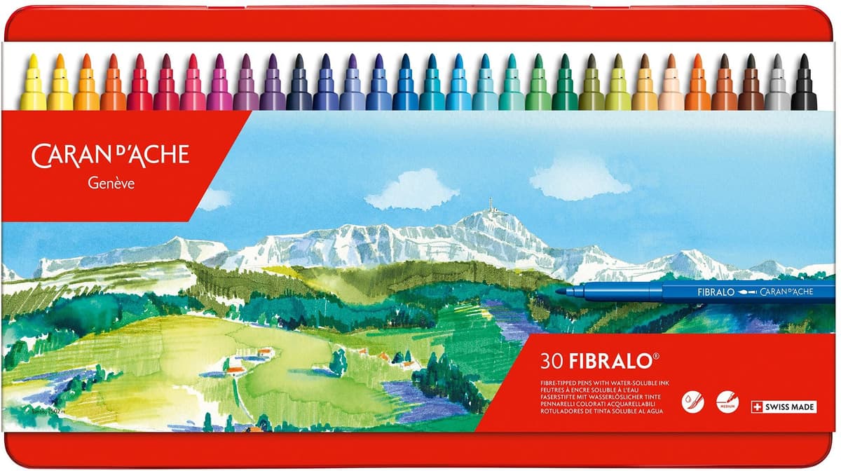 Faserstift "Caran d'Ache Fibralo 29", bunt, Kunststoff, Stifte, Faserstift, Wasservermalbar bunt Einheitsgröße