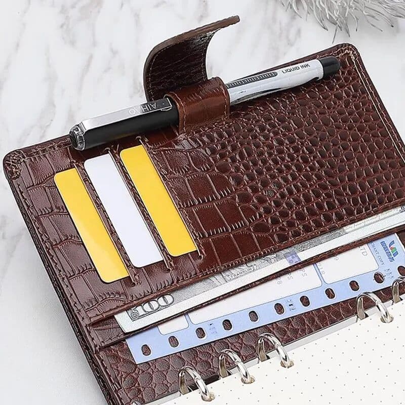 Yiwi Genuine Leather Pocket Size Planner  Leather a8 A7 a6 a5  Notebook with  Ring Mini Agenda Organizer  Diary Notepad