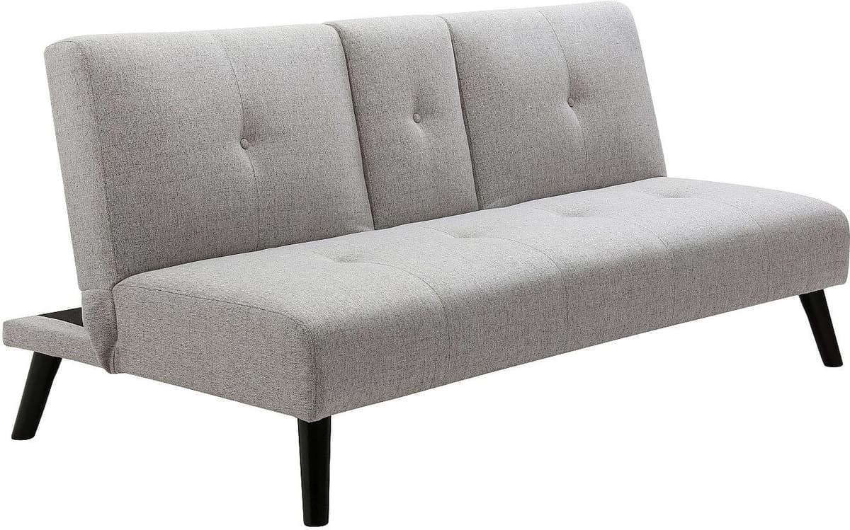 Vente-unique Canapé 3 places clic-clac en tissu gris clair avec tablette CLOSIPA
