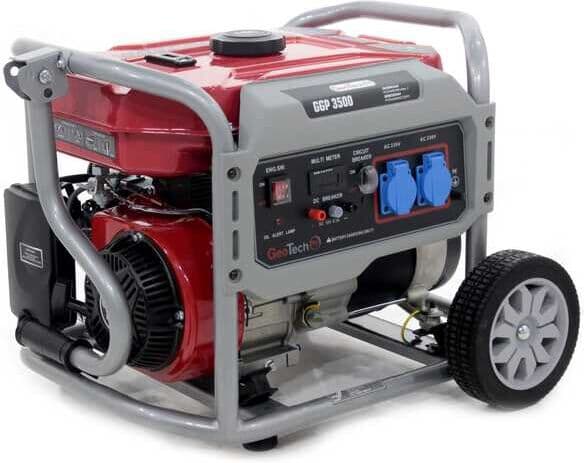 GeoTech Pro GGP 3500 - Groupe électrogène sur chariot avec AVR 3 kW - Continue 2.8 kw Monophasé