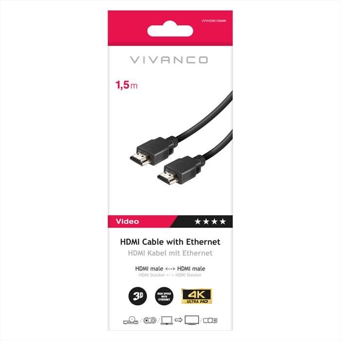 SBS Cavo Hdmi Ad Alta Velocità Con Ethernet 1,5 M-nero