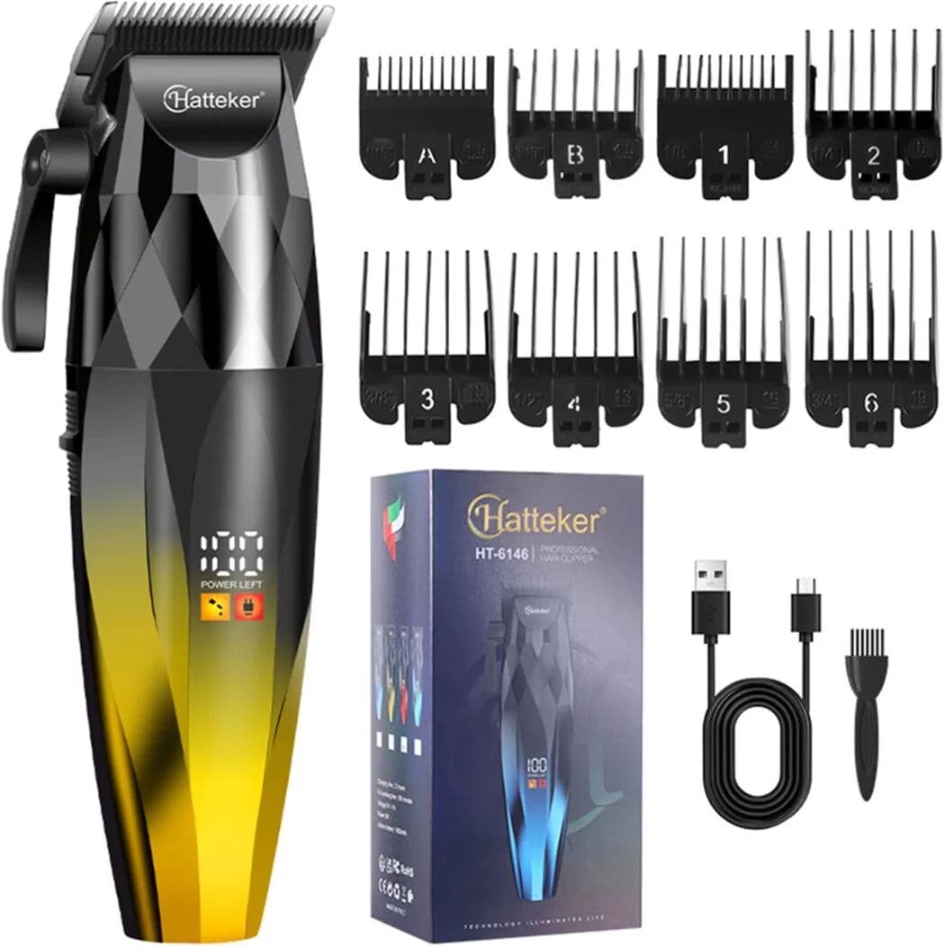 INF Tondeuse à Cheveux Électrique : Lame Réglable, Écran Numérique et Fonctionnement Silencieux Or