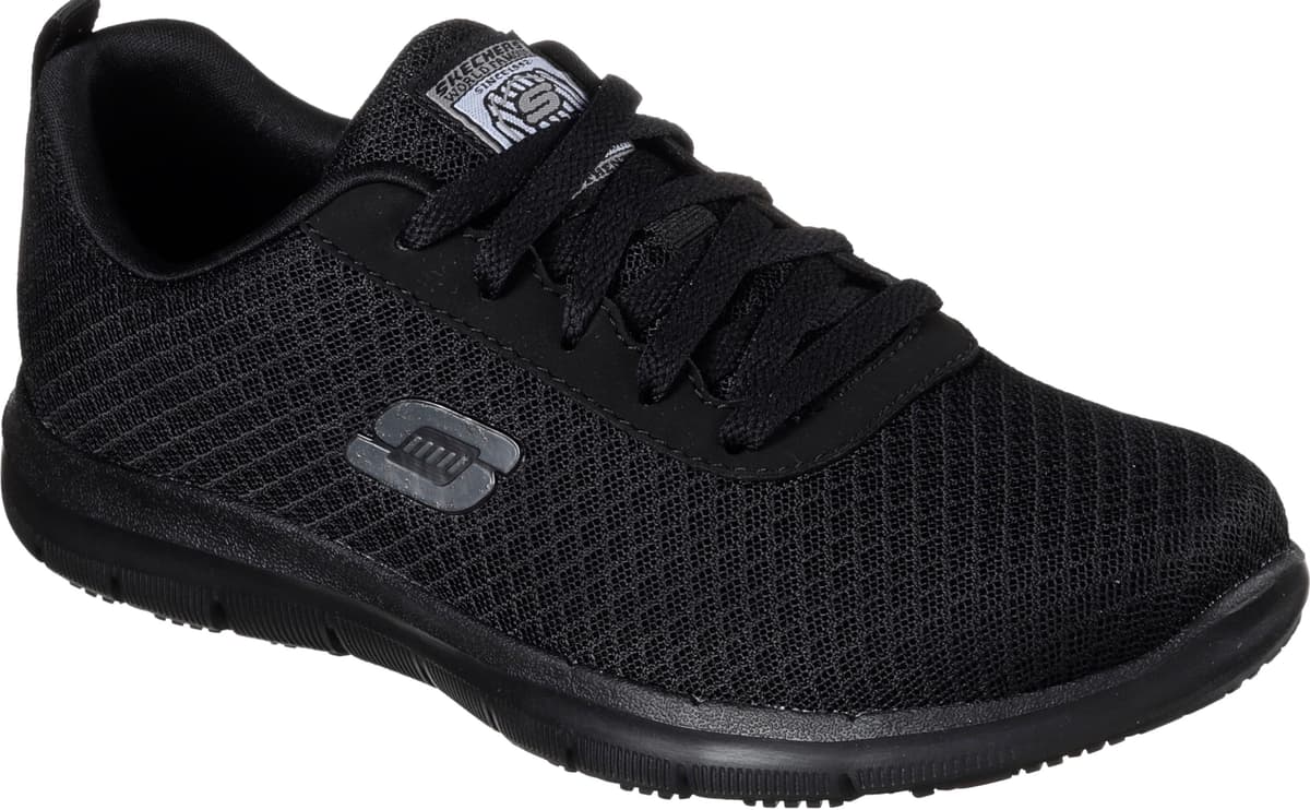 Berufsschuh SKECHERS "Ghenter-Bronaugh Schnürschuh" Gr. 40, schwarz, 40, Textil, Synthetik, Textil, Schuhe, Berufsschuh, Schnürschuh für Gastronomie mit Skechers Memory Foam Innensohle schwarz 40, Textil