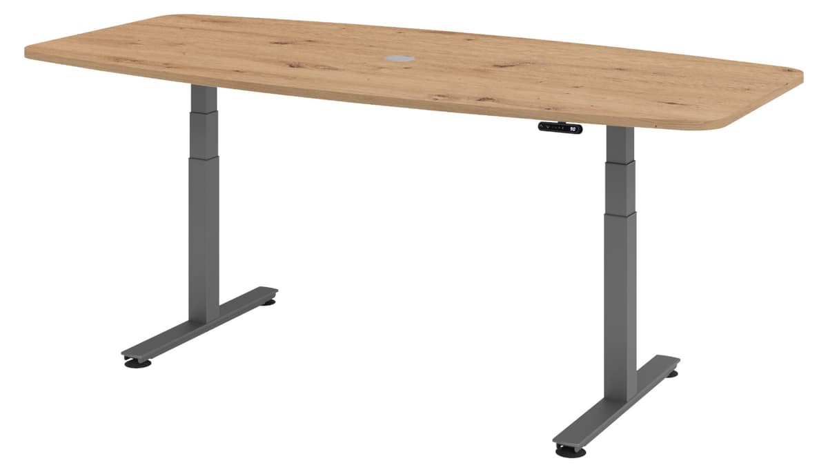 bümö Konferenztisch elektrisch XDSM22 - Nachbildung: Asteiche, Gestell: Graphit