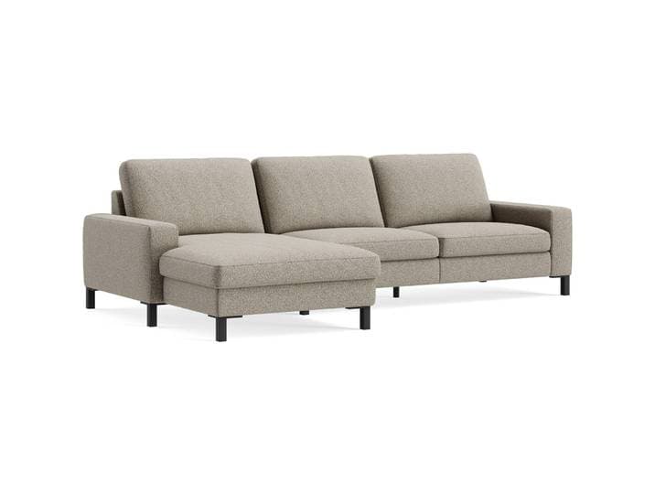 Stilvolles Ecksofa Step Basic Stoff Salt n pepper stone B 278 cm T 164 cm - Möbel Konfigurator: Traummöbel individuell zusammenstellen - Ecksofa