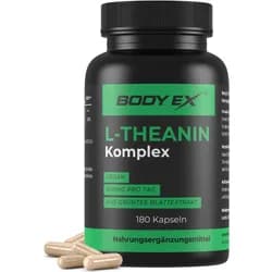 Body Ex® L-Theanin, 180 vegane Kapseln, 400 mg L-Theanin pro Kapsel, aus Grüntee Blattextrakt, L-Theanine Aminosäure, vegan & ohne Zusätze, laborgeprüft