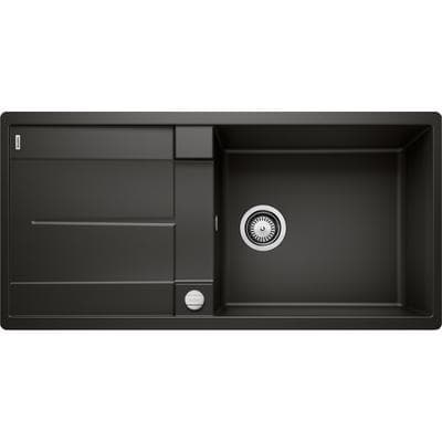 Granitspüle BLANCO "METRA XL 6 S-F", schwarz, B:49cm H:19cm T:99cm, Verbundwerkstoff, Küchenspülen, erhältlich in mehreren Farben