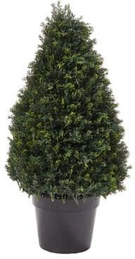 Pure 37-Inches Artificial Silk Cypress Topiary - Tower Style Faux Plant