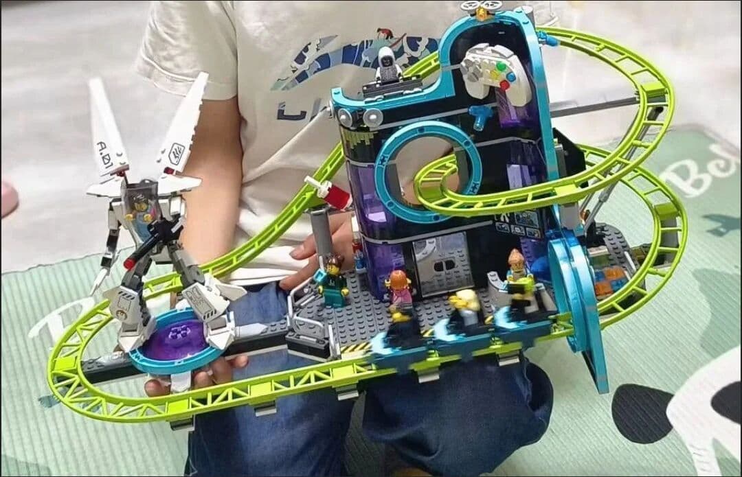 NONE 986PCS Robot World Roller Coaster Model  Moc Bricks Building Blocks  City Park Sets for Kids Toys Christmas Birthday Gifts