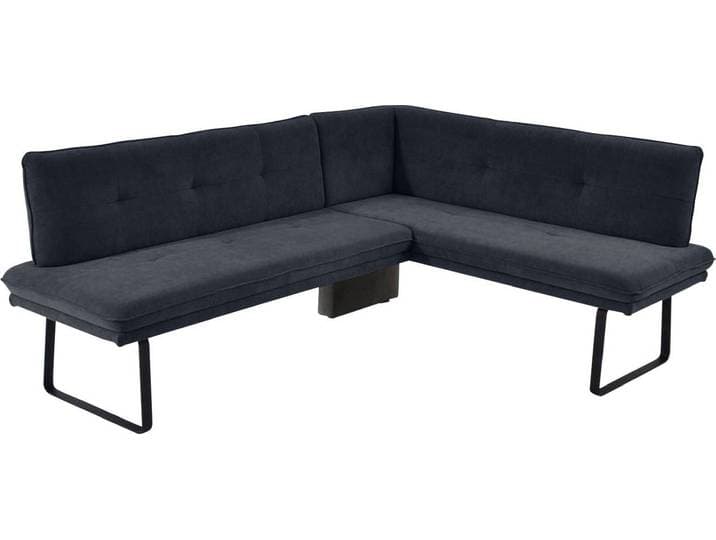 Eckbank K+W KOMFORT & WOHNEN, grau (anthrazit), B:207cm H:87cm T:157cm, Sitzbänke, Eckbank, Polstereckbank in Spitzkissenoptik, Sitz und Rücken gesteppt