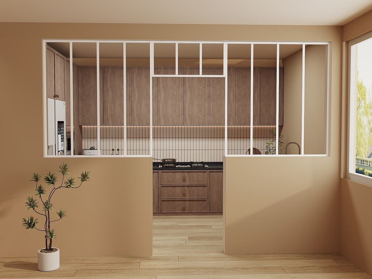Unique Zestaw 2 przeszklonych ścianek atelier z nadświetlem z aluminium malowanego proszkowo  - 2 x szer.120 x wys.130 + szer.83 x wys.40 cm - Biały - BAYVIEW