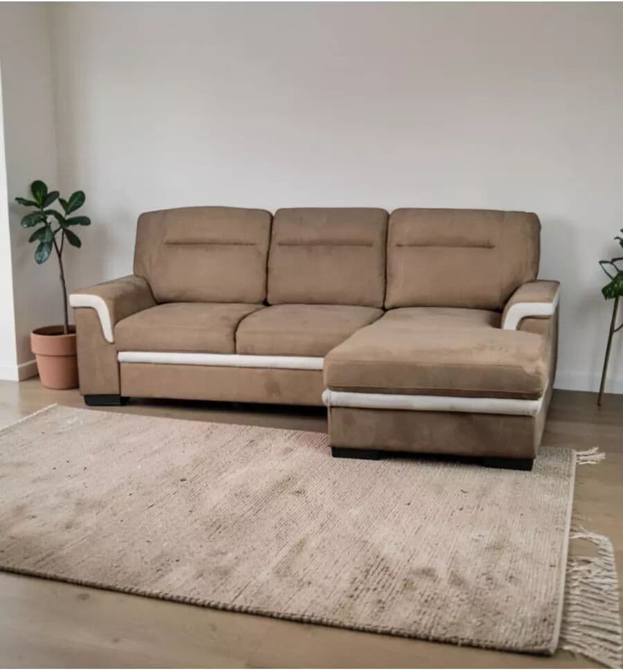 BellaHome DIVANO ANGOLARE ERIKA DESTRO MARRONE