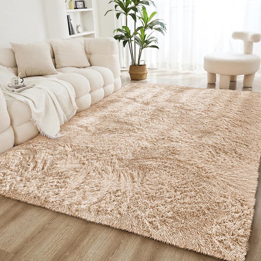 SUPREME BEDDING LTD Shaggy Washable Area Rug Beige Rectangle 160 x 230cm