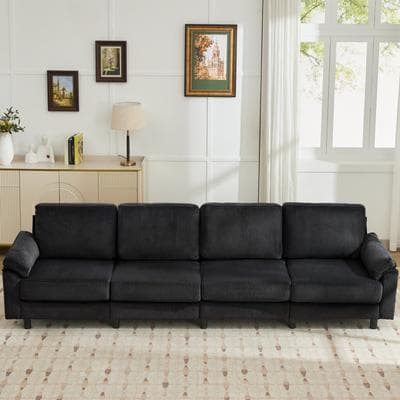 Hochwertiges Modern Corduroy 4-Seat Sofa Couch with Pillow Top Arms