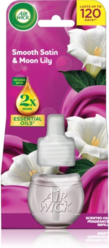 Air Wick Essential Oils Smooth Satin & Moon Lily ανταλλακτικό ηλεκτρικών διαχυτών 19 ml
