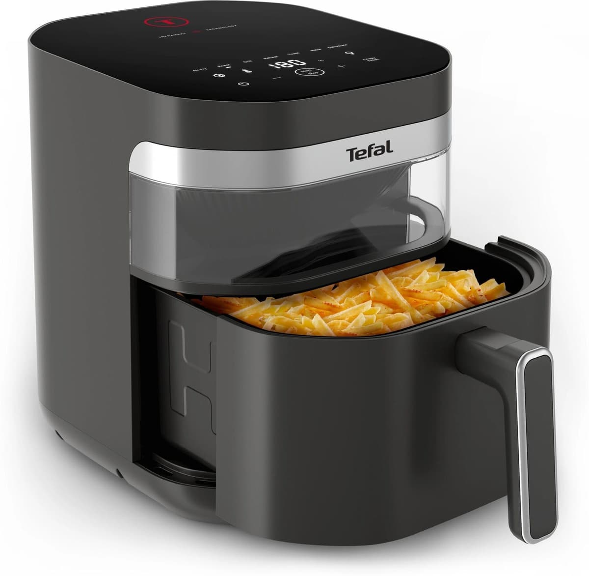 Tefal Heissluftfritteuse "Easy Fry Infrared", schwarz (dunkelgrau), B:27,9cm H:31,3cm T:42,1cm, Fritteusen, 8 Programme, Sichtfenster, doppelte Heizelemente, EY832H, Heissluftfritteuse dunkelgrau Einheitsgröße