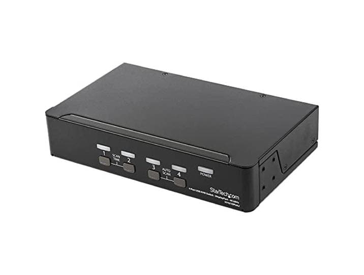 StarTech.com 4-poorts DisplayPort KVM-switch - 4K 60Hz - enkel DP 4K scherm - Vier poorten UHD DP 1.2 USB KVM-switch met geïntegreerde USB 2.0 hub & audio - Dell, HP, Apple, Lenovo (SV431DPUA2)