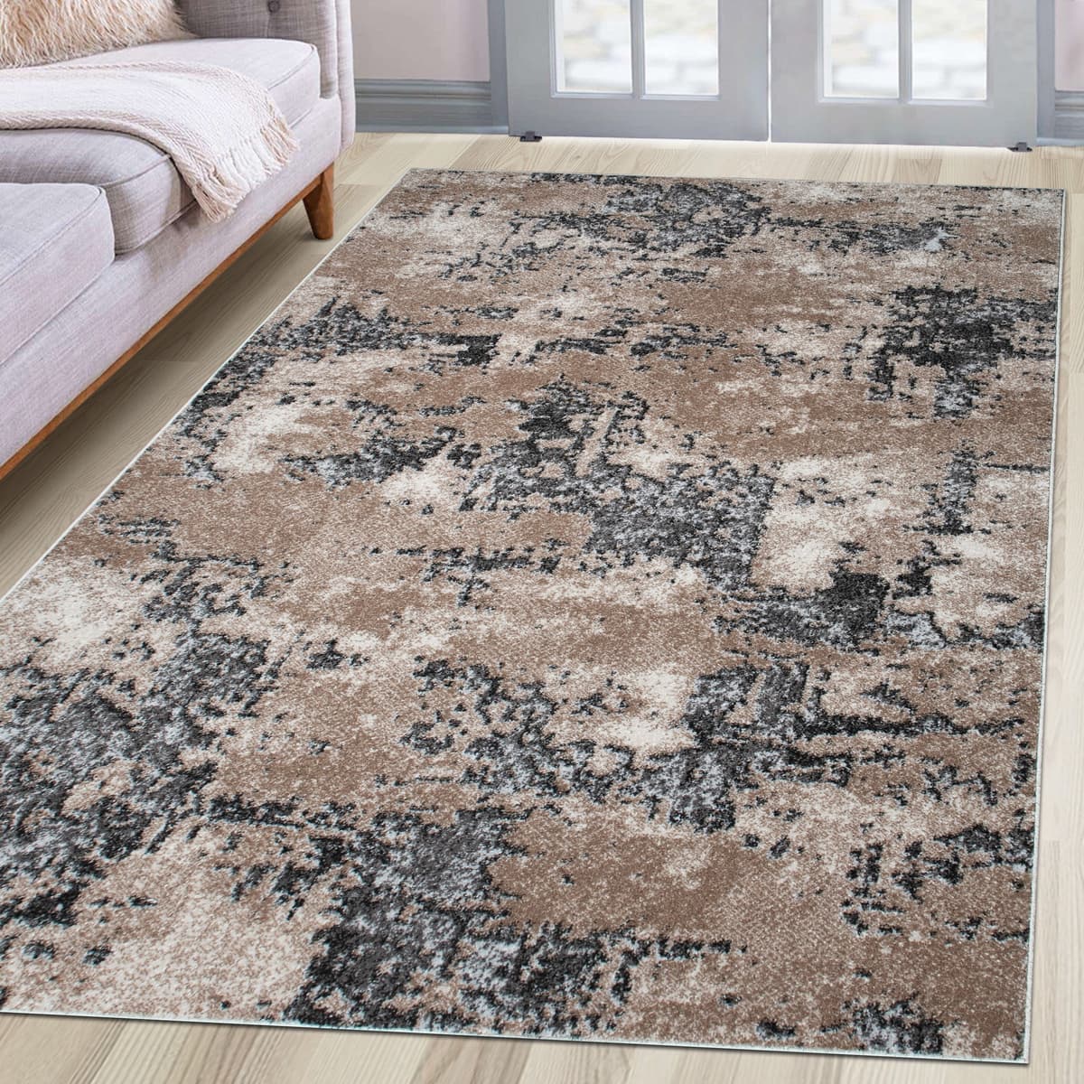 Teppich GOODPRODUCT "Janory, Marmor-Optik" Gr. 7, braun, B:240cm H:9mm L:320cm, Kunstfaser, Teppiche, Teppich, mit besonders weichem Flor, Kurzflor, modernes Design braun B : 240cm 1 Stk., 9mm, L: 320cm