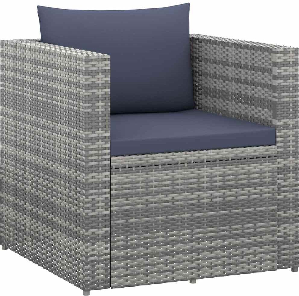 vidaXL Salon de jardin 4 pcs Résine tressée Gris et anthracite