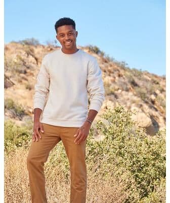 Jerzees 701MR Eco Premium Blend Crewneck Sweatshirt in Sweet Cream Heather size 3XL   Cotton/Polyester
