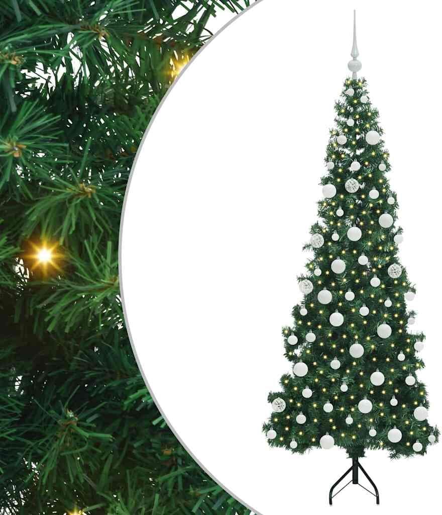 vidaXL Arbre de Noël artificiel d'angle Vert 180 cm PVC et métal