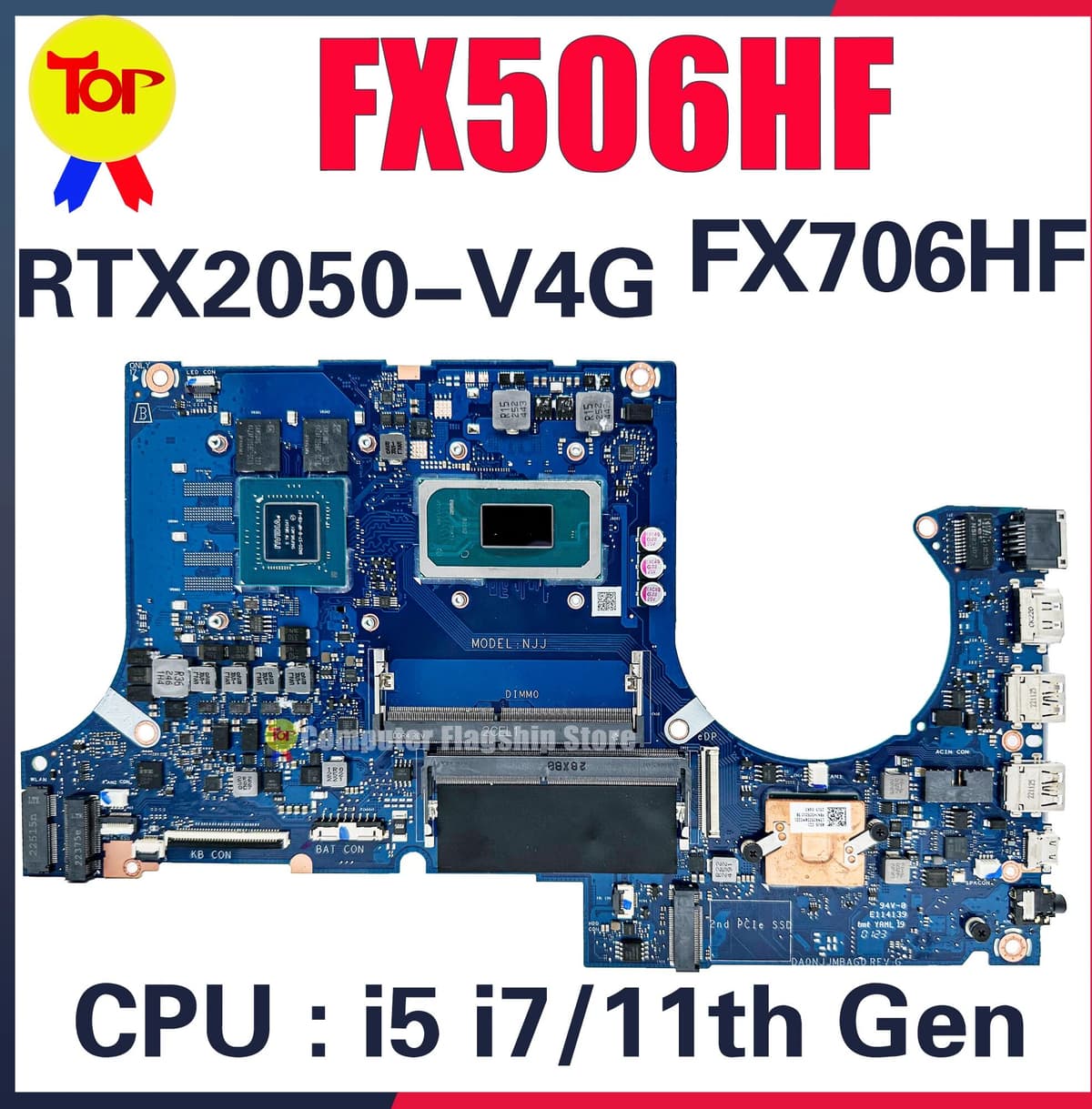 KEFU DA0NJJMBAG0 Mainboard For ASUS FX506HF TUF506HF FX706HF TUF706HF Laptop Motherboard I5 I7 11th Gen RTX2050-V4G 100% Test OK